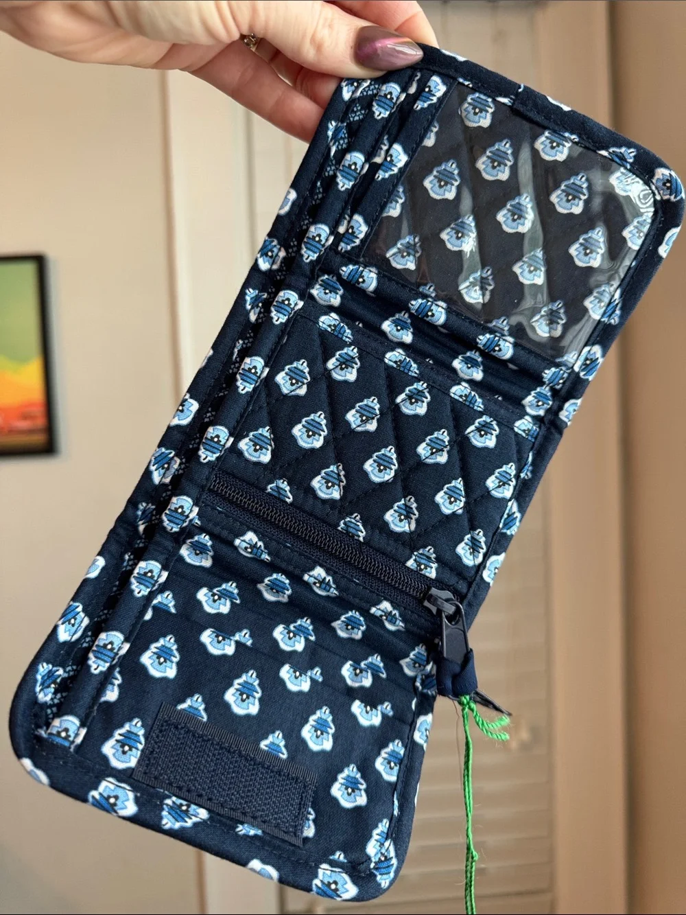 Vera Bradley Drawstring Ditty Bag & Wallet Set Retired Nantucket Navy